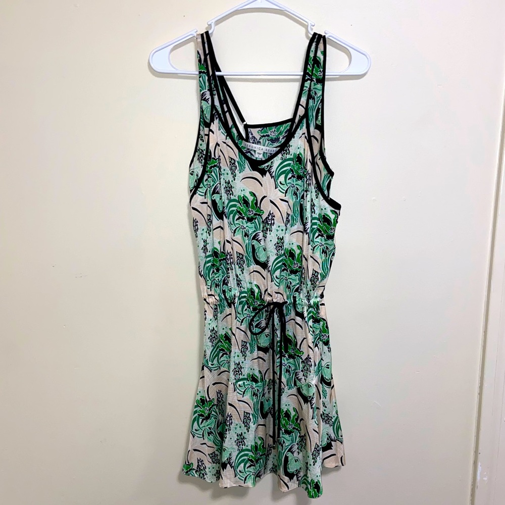 Veronica beard layered green silk dress